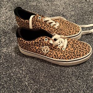Vans Wild Leopard Sneakers in Tan and Black
